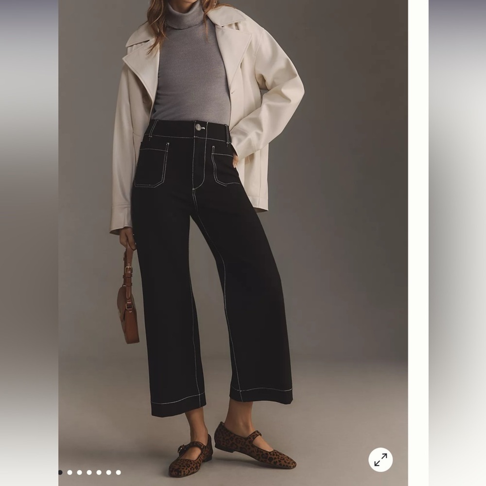 New - Mauve Black Wide-Leg Pants